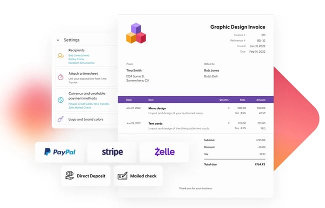 invoicing software for small business image showing indy website